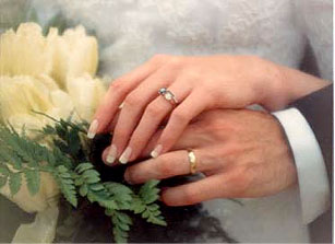 Marriage hands of husband and wife